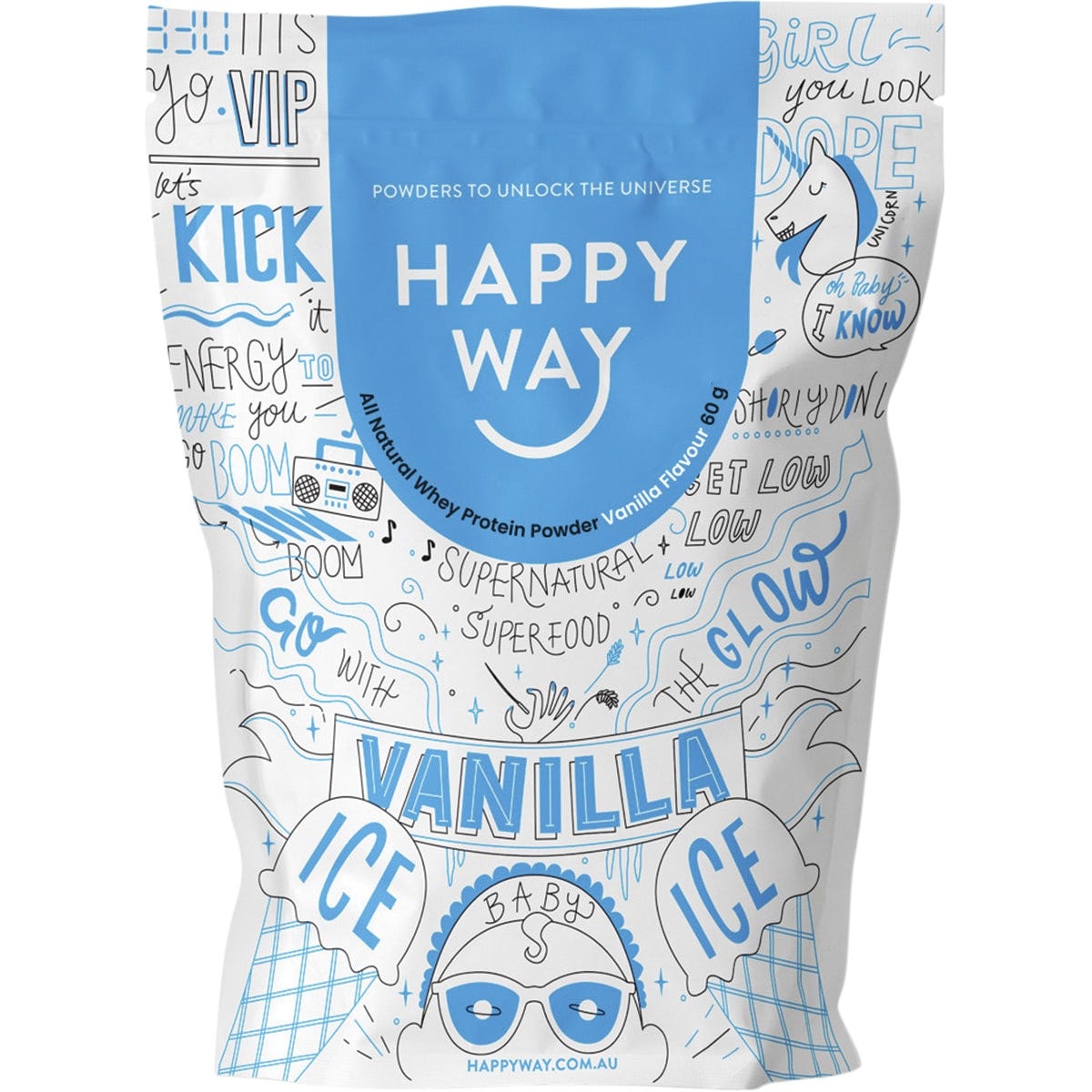 Happy Way Whey Protein Powder Vanilla 6x60g