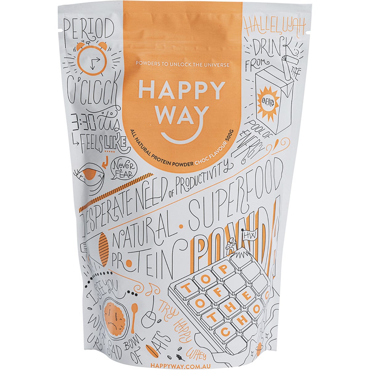 Happy Way Whey Protein Powder Chocolate 500g