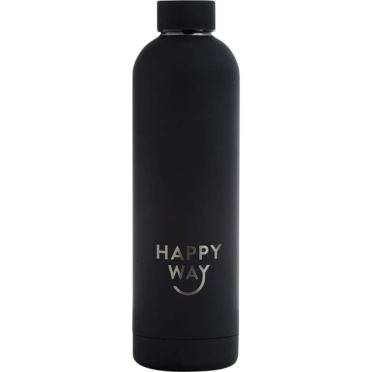 Happy Way Insulated Stainless Steel Bottle Black Matte 750ml