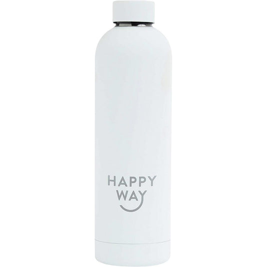 Happy Way Insulated Stainless Steel Bottle White Matte 750ml