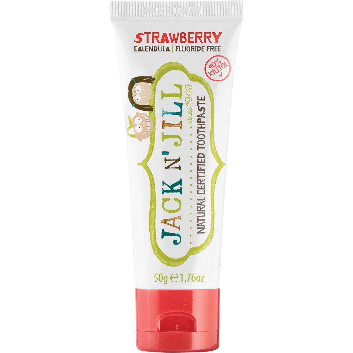 Jack N' Jill Toothpaste Children Strawberry Fluoride Free 6x50g