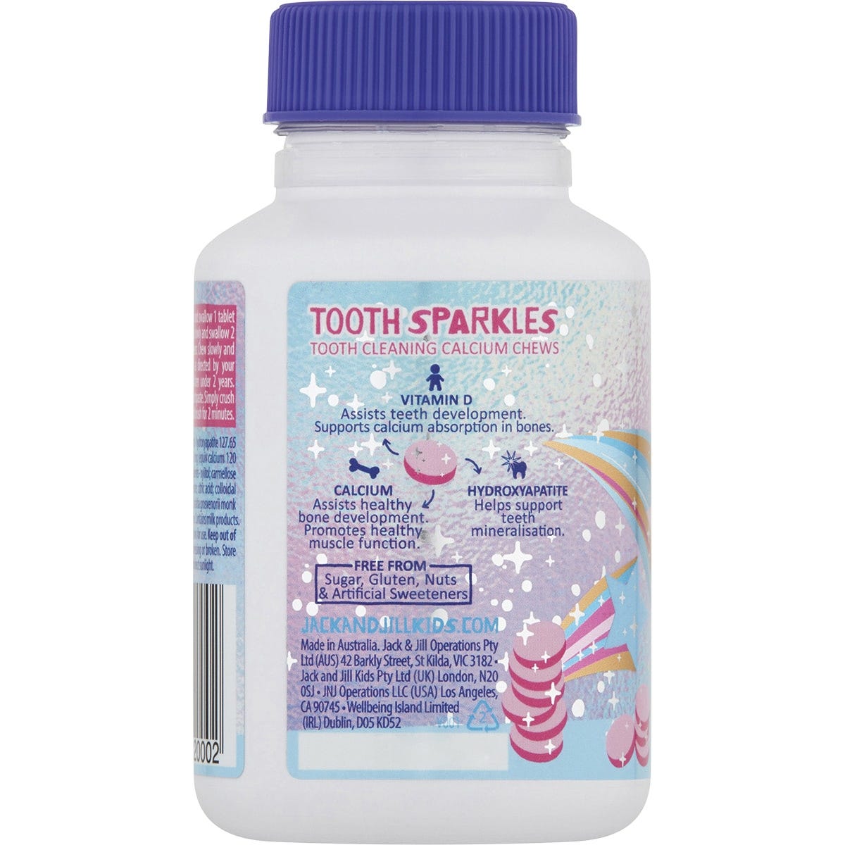 Jack N' Jill Tooth Sparkles Tooth Cleaning Calcium Chews 3x60 Tabs