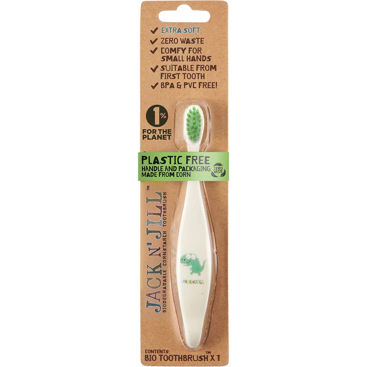 Jack N' Jill Toothbrush Children Dino Biodegradable x8