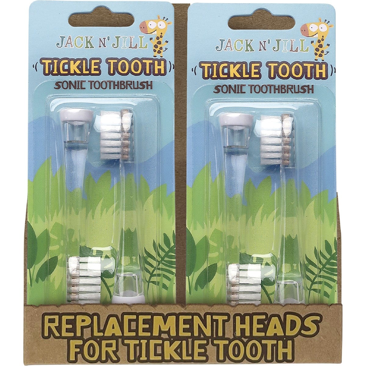 Jack N' Jill Replacement Heads Sonic Toothbrush Tickle Tooth 8x2pk