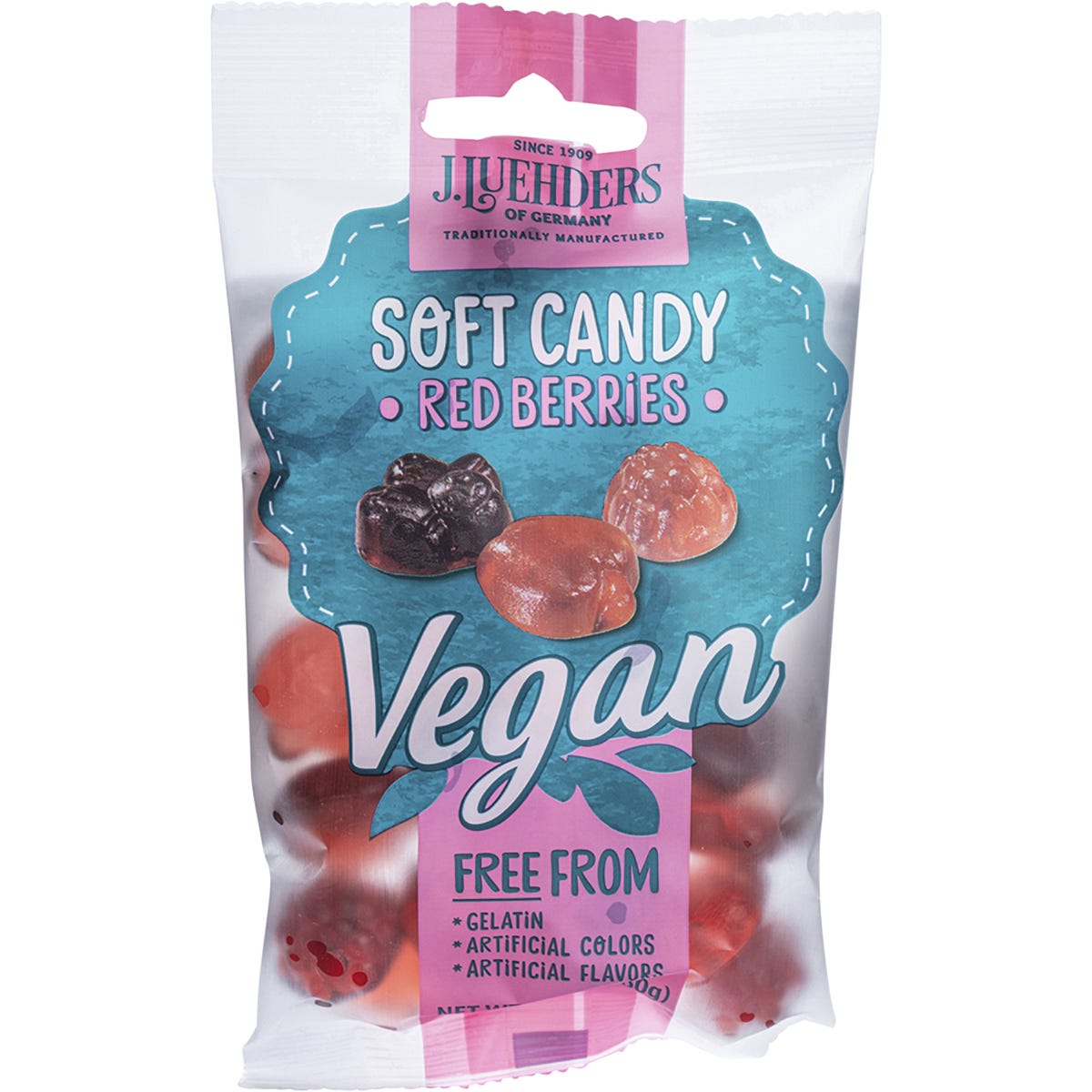 J.Luehders Soft Vegan Candy Red Berries 10x80g