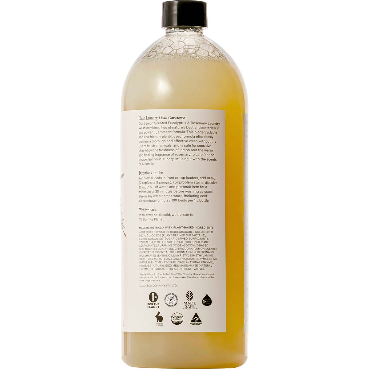 Koala Eco Laundry Wash Lemon Scented Eucalyptus & Rosemary 1L