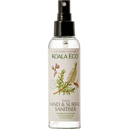 Koala Eco Natural Hand & Surface Sanitiser Lemon Scented TeaTree 125ml