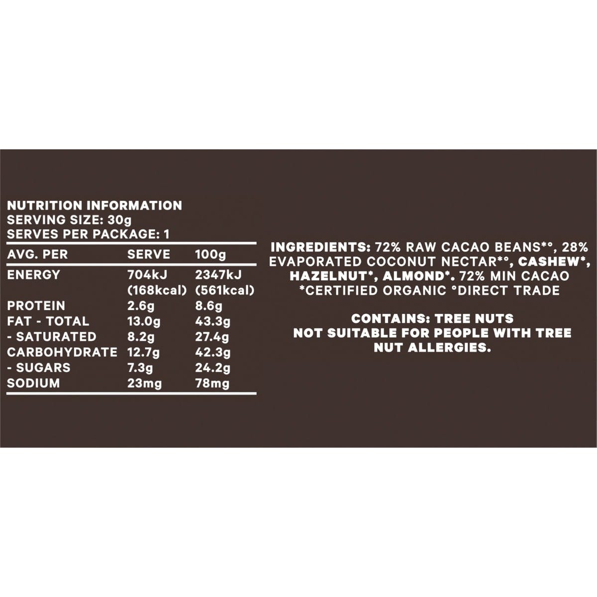 Loving Earth Dark Chocolate with 72% Raw Ashaninka Cacao 16x30g