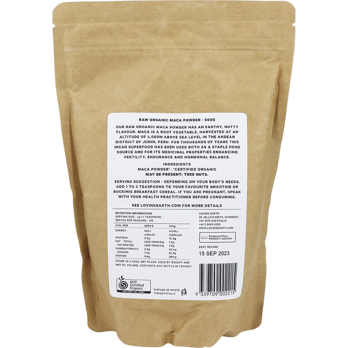 Loving Earth Maca Powder 500g