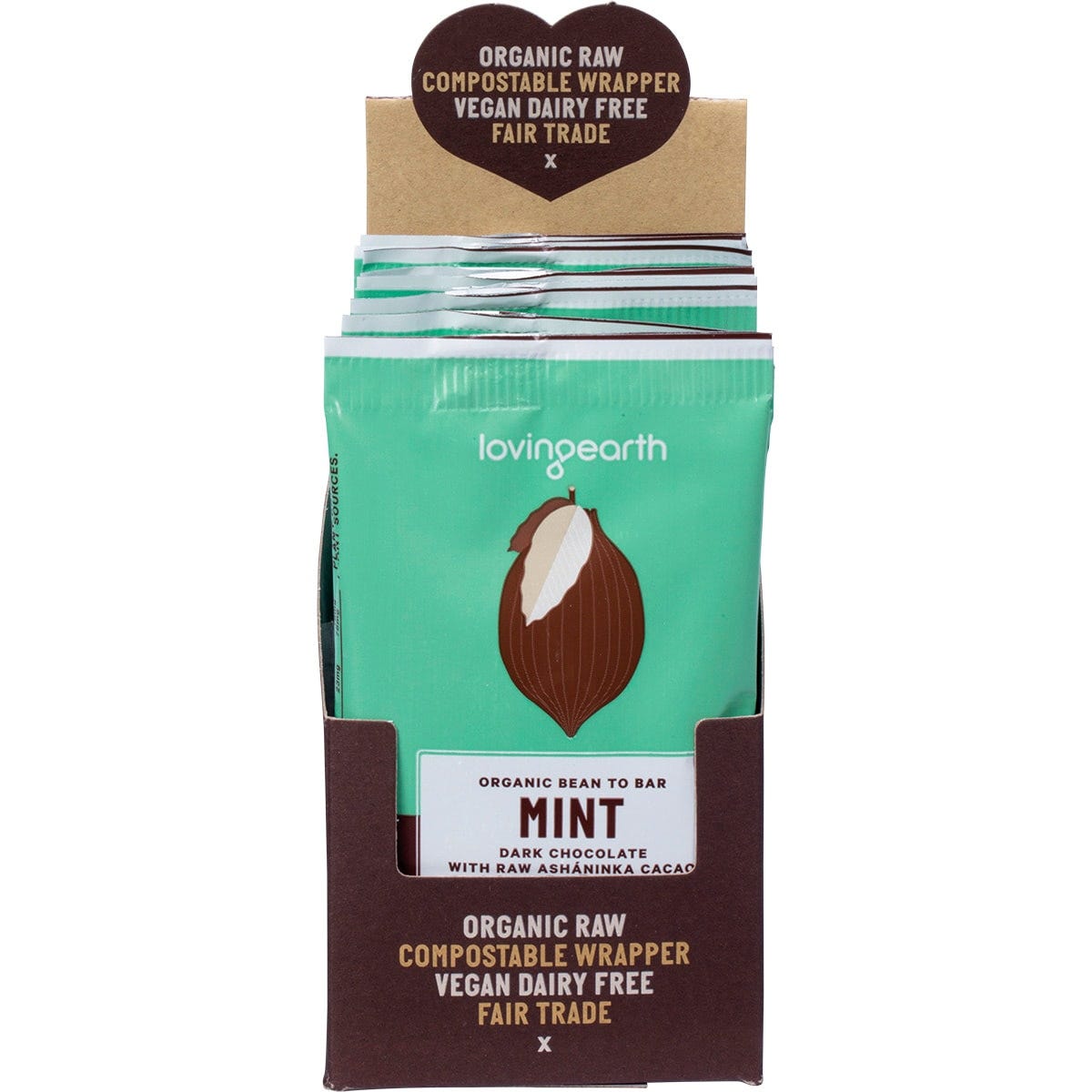 Loving Earth Mint Dark Chocolate with Raw Ashaninka Cacao 16x30g