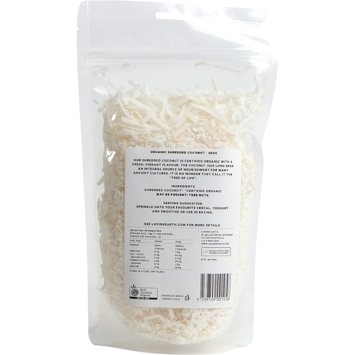 Loving Earth Shredded Coconut 250g