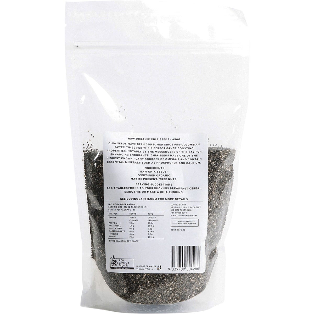 Loving Earth Chia Seeds 450g