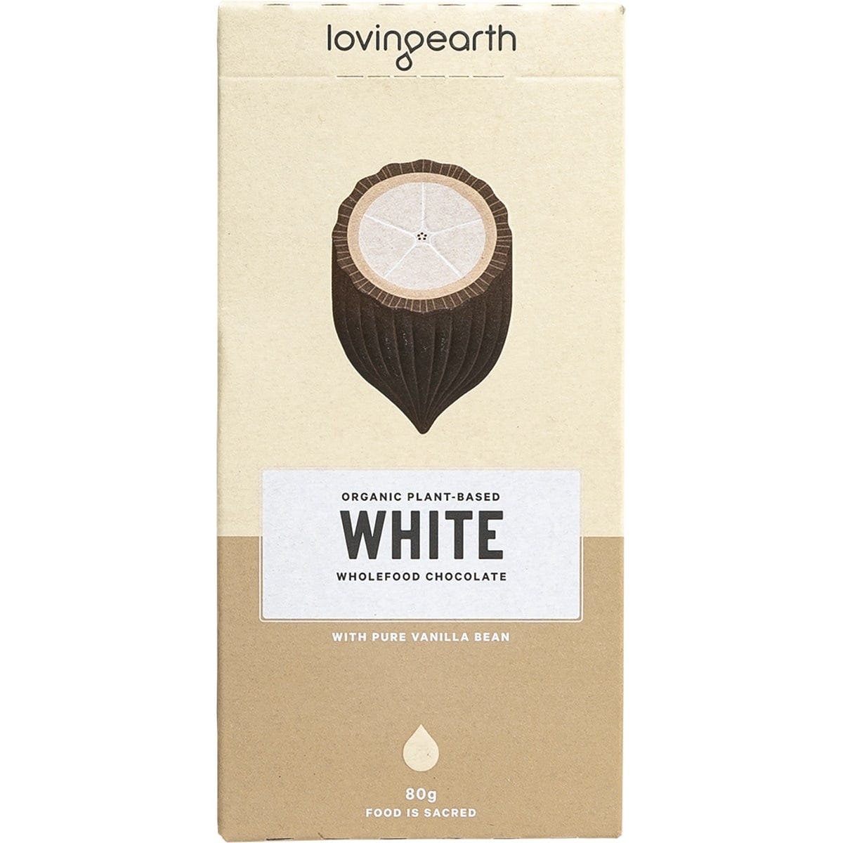 Loving Earth White Wholefood Chocolate with Pure Vanilla Bean 11x80g