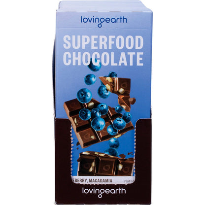 Loving Earth Superfood Chocolate Blueberry, Macadamia & Lucuma 11x70g