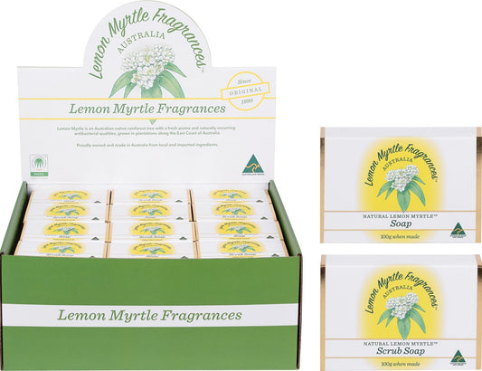 Lemon Myrtle Fragrances Soap Mixed Plain & Exfoliant 48x100g