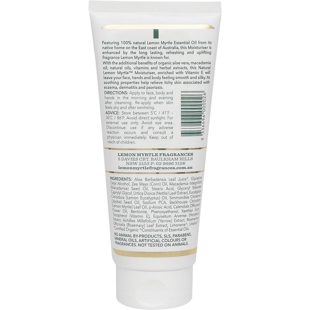 Lemon Myrtle Fragrances Moisturiser 200ml