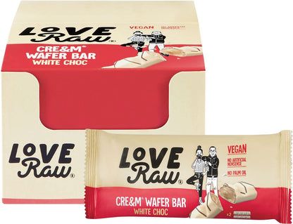 LoveRaw Cre&m Wafer Bar White Choc 12x45g