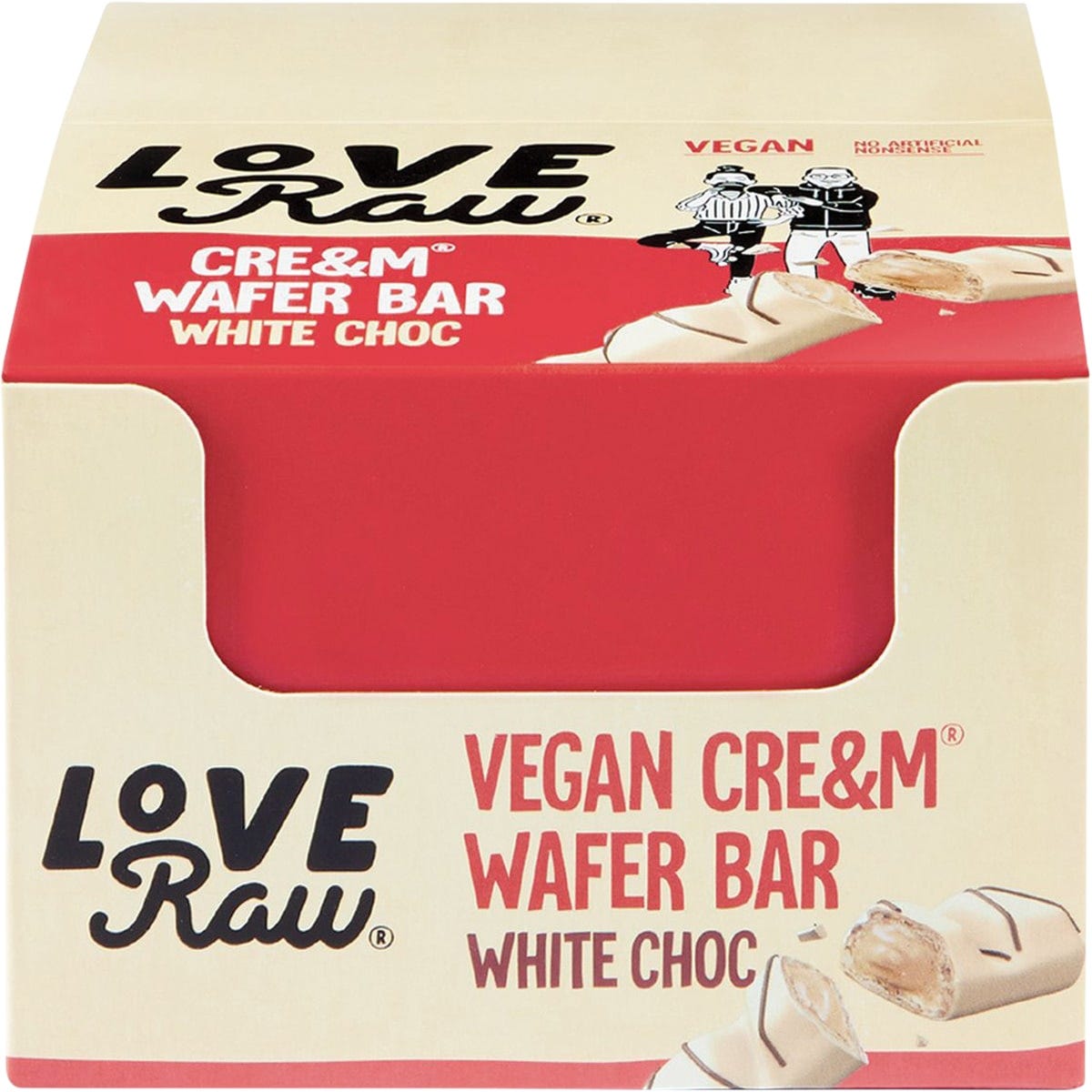 LoveRaw Cre&m Wafer Bar White Choc 12x45g