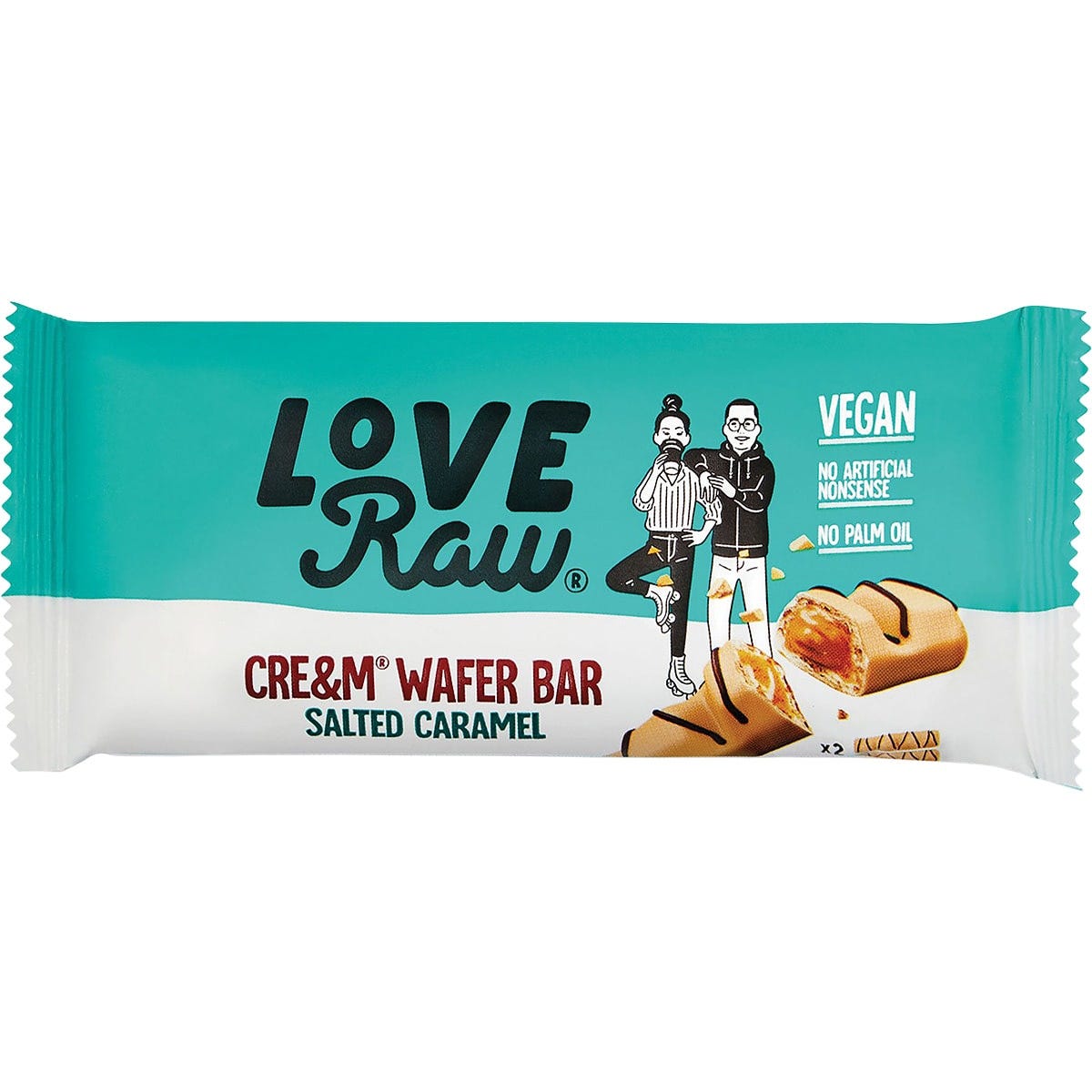 LoveRaw Cre&m Wafer Bar Salted Caramel 12x45g