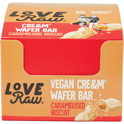 LoveRaw Cre&m Wafer Bar Caramelised Biscuit 12x45g