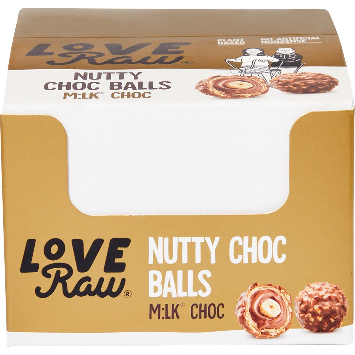 LoveRaw Nutty Choc Balls M:lk Choc 9x28g