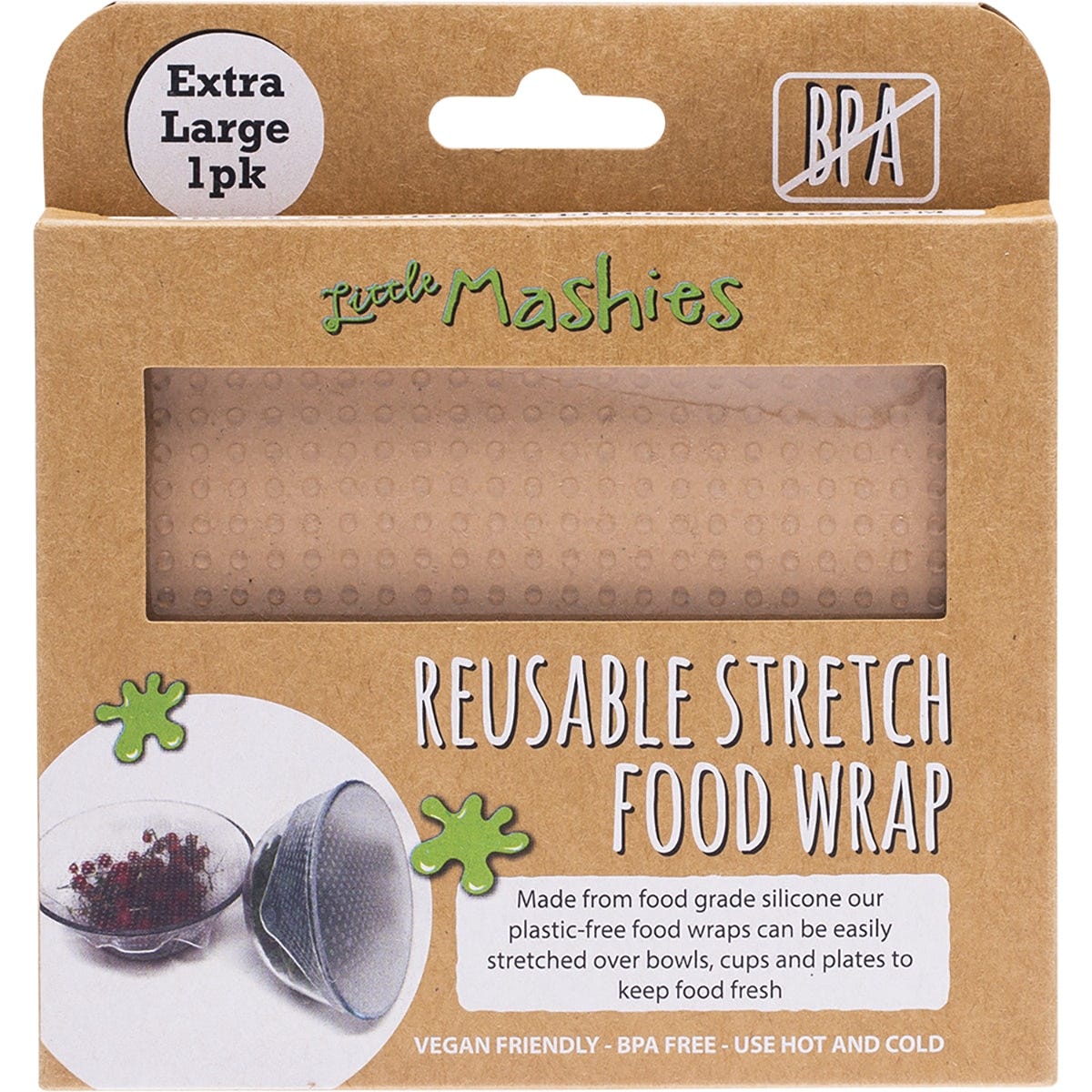 Little Mashies Reusable Wrap, Bake & Cover Food Wrap XL (30cm x 30cm)