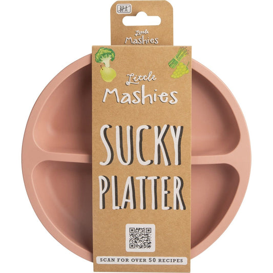 Little Mashies Silicone Sucky Platter Plate Blush Pink