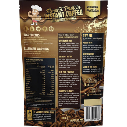 MACRO MIKE Premium Almond Protein Instant Coffee 300g