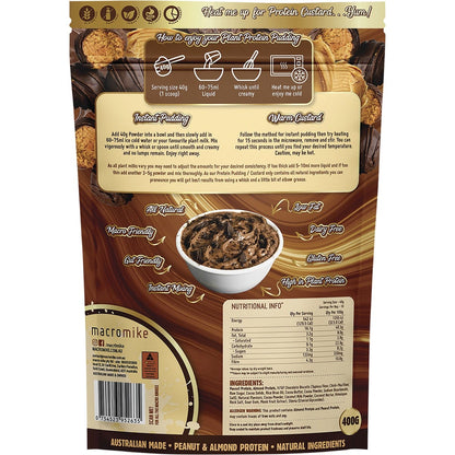 MACRO MIKE Plant Protein Pudding Choc Peanut Truffle Fudge 400g