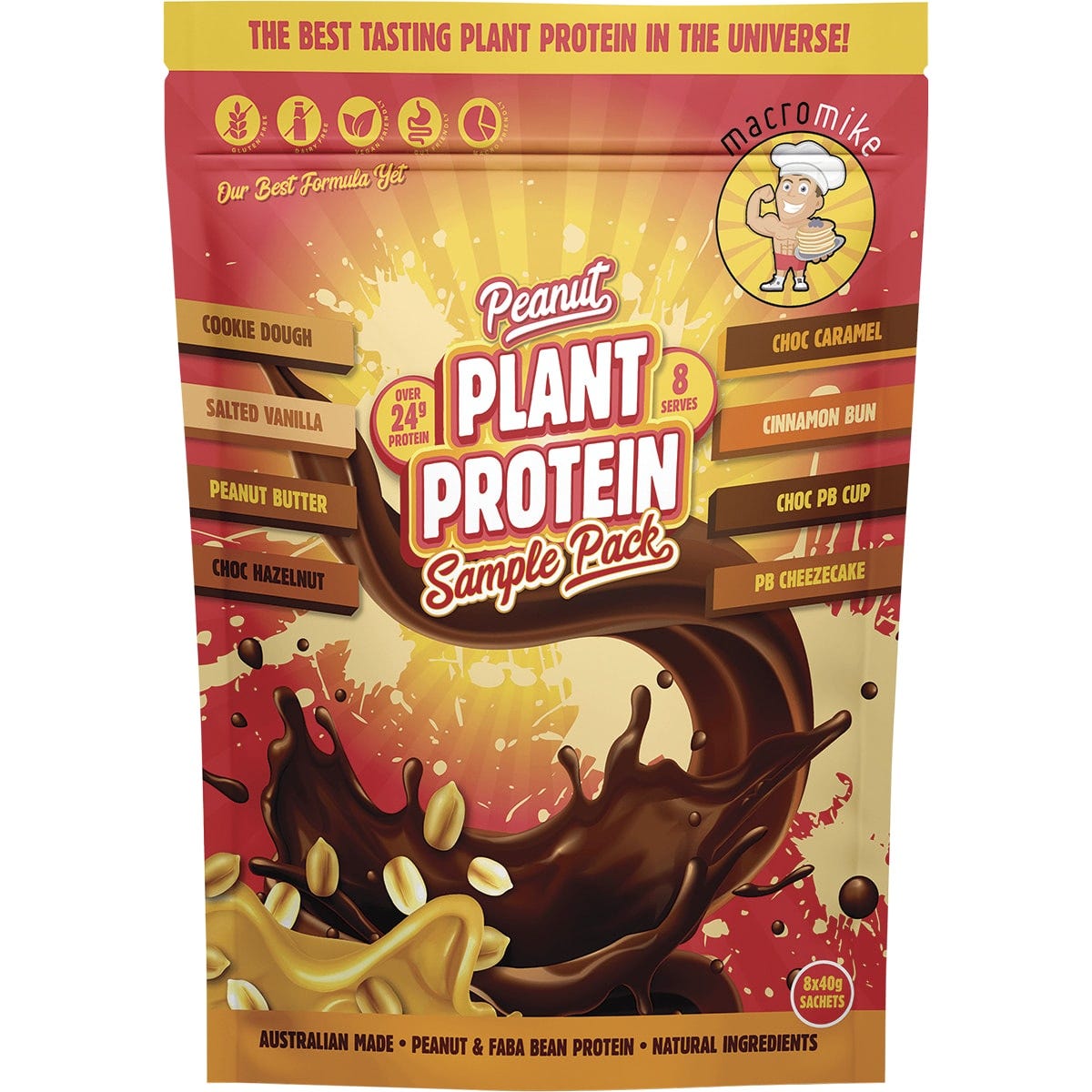 MACRO MIKE Peanut Plant Protein Sample Pack 8x40g