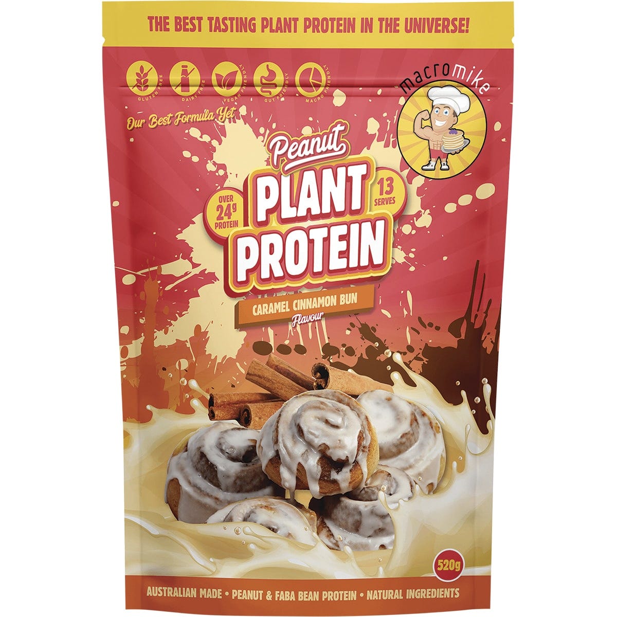 MACRO MIKE Peanut Plant Protein Caramel Cinnamon Bun 520g