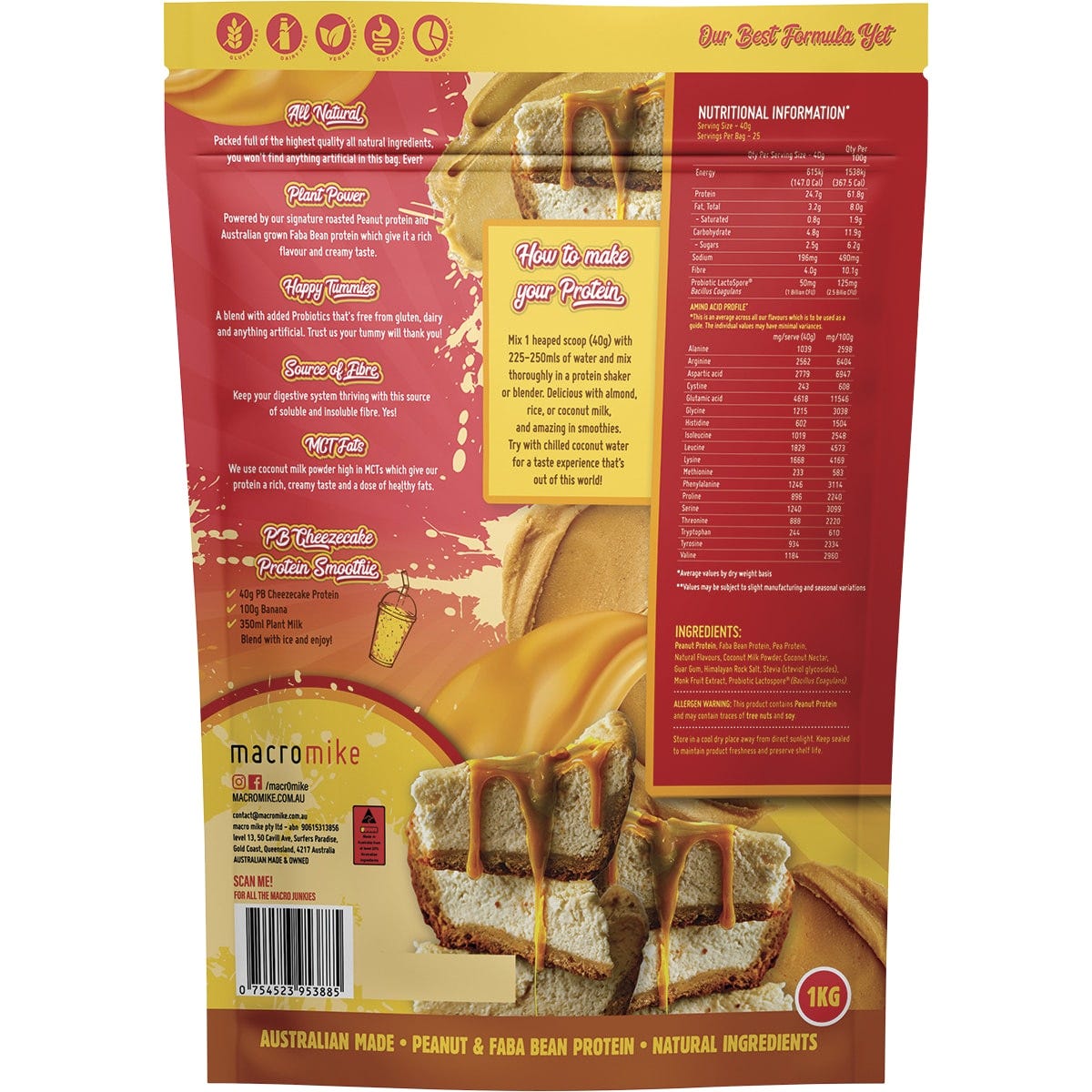 MACRO MIKE Peanut Plant Protein Peanut Butter Cheezecake 1kg