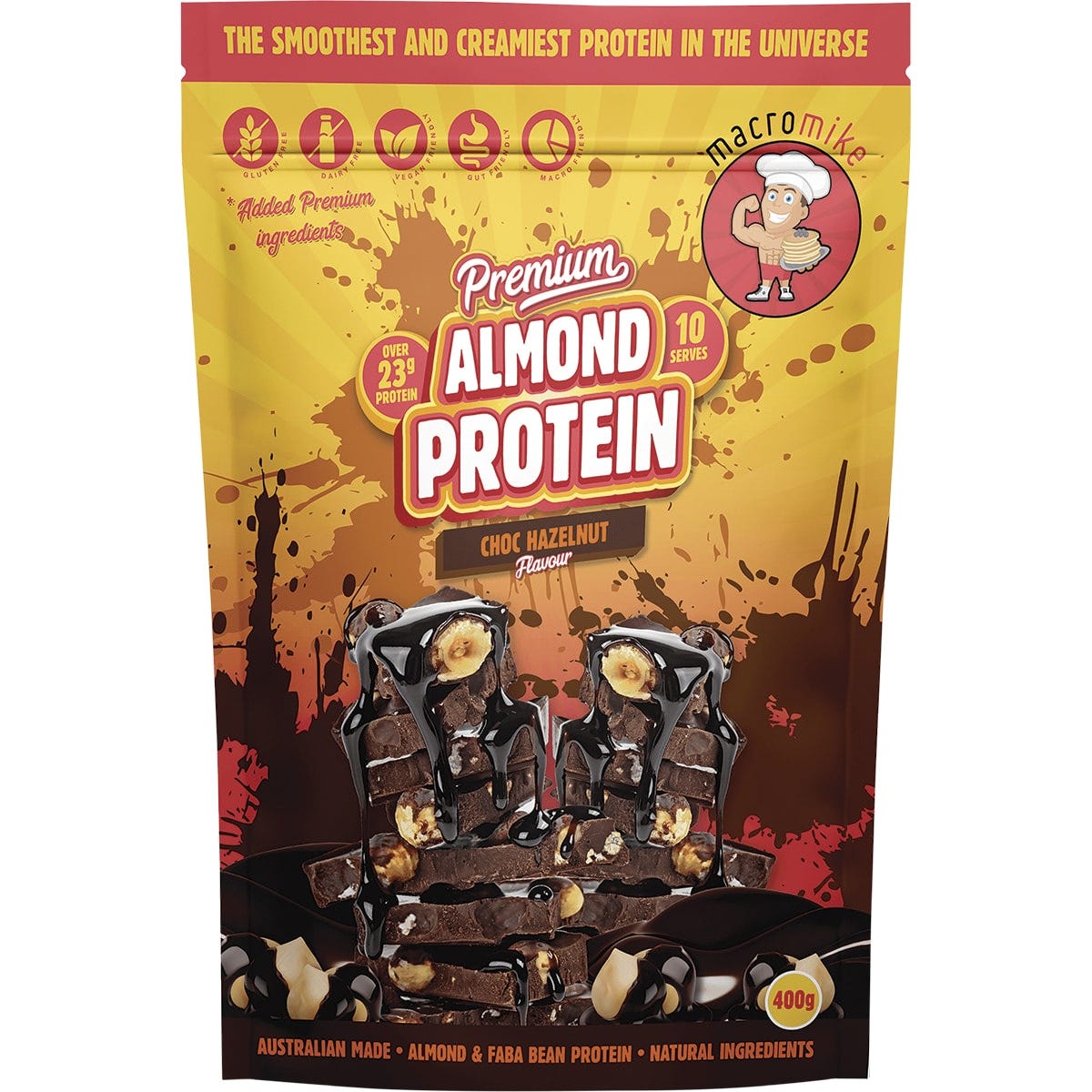 MACRO MIKE Premium Almond Protein Choc Hazelnut 400g