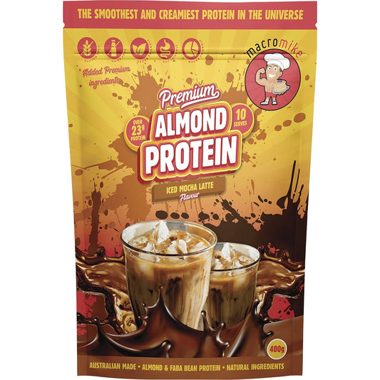 MACRO MIKE Premium Almond Protein Iced Mocha Latte 400g