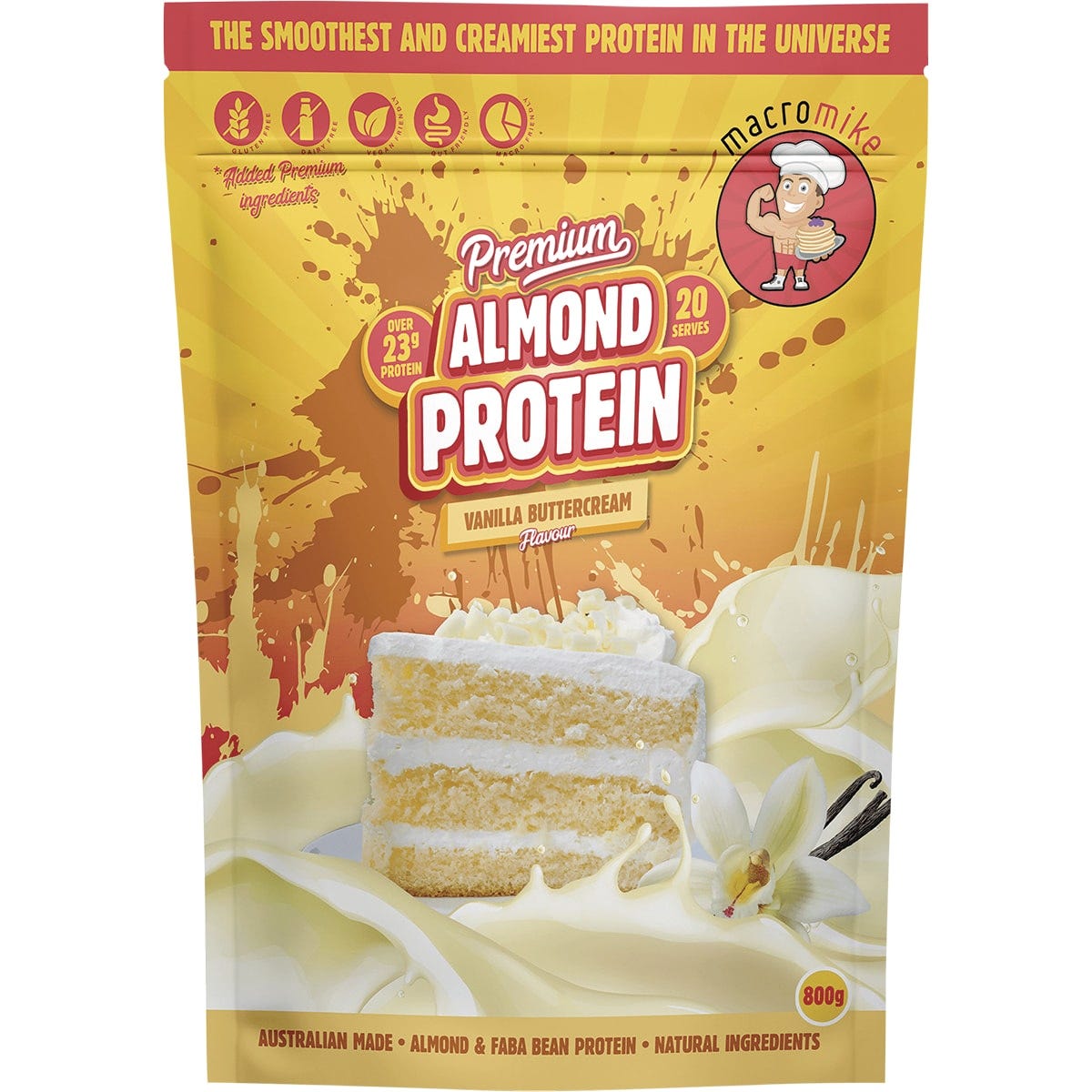 MACRO MIKE Premium Almond Protein Vanilla Buttercream 800g