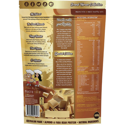 MACRO MIKE Premium Almond Protein Caramelised White Choc 400g