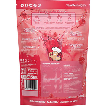 MACRO MIKE Plant Protein Water Red Raspberry 300g