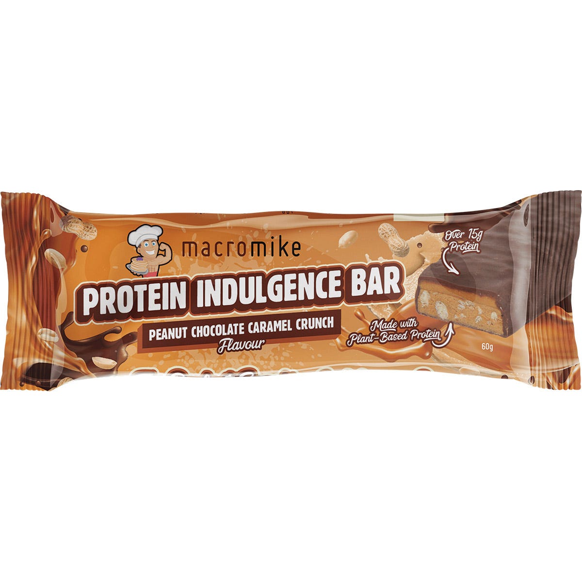 MACRO MIKE Protein Indulgence Bar Peanut Chocolate Caramel 12x60g