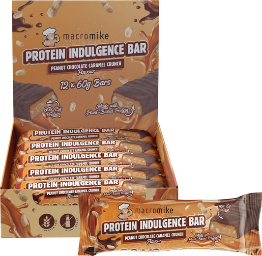 MACRO MIKE Protein Indulgence Bar Peanut Chocolate Caramel 12x60g