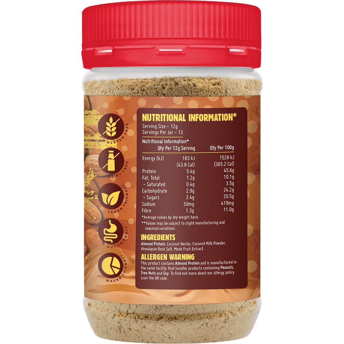 MACRO MIKE Powdered Almond Butter Sweet Original 156g