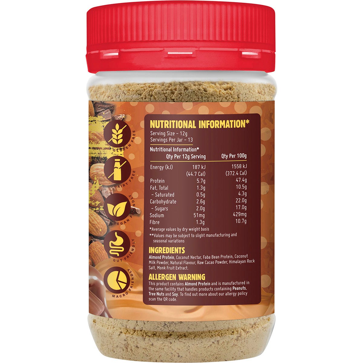 MACRO MIKE Powdered Almond Butter Choc Honeycomb 156g