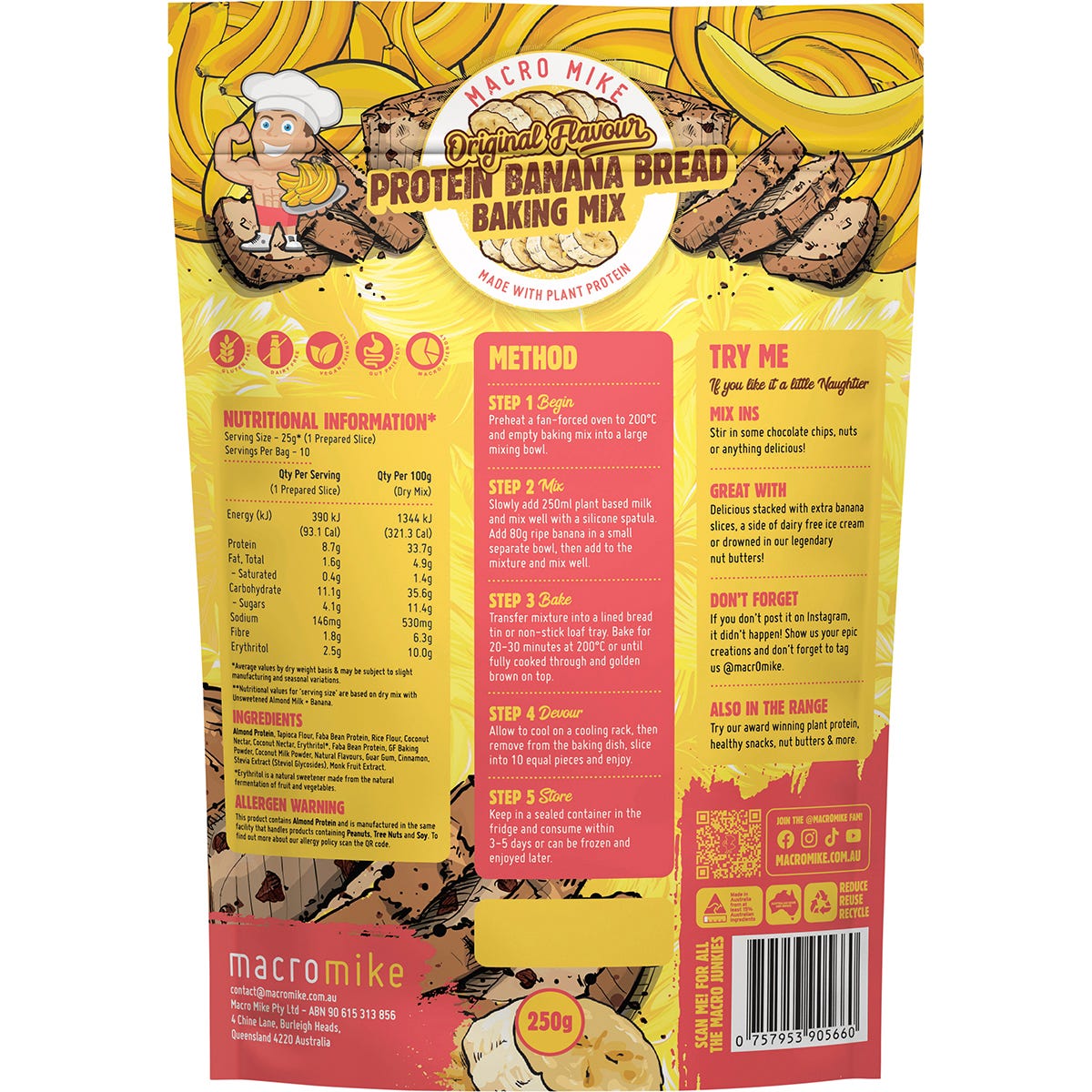 MACRO MIKE Protein Banana Bread Baking Mix 250g