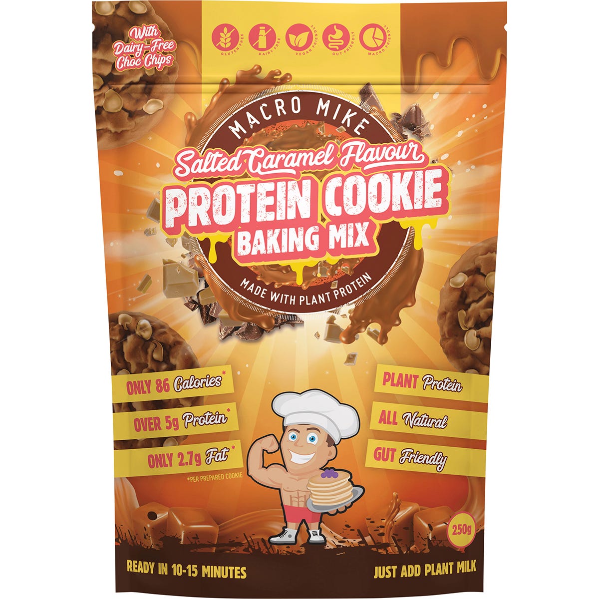 MACRO MIKE Cookie Baking Mix Almond Protein Salted Caramel 250g