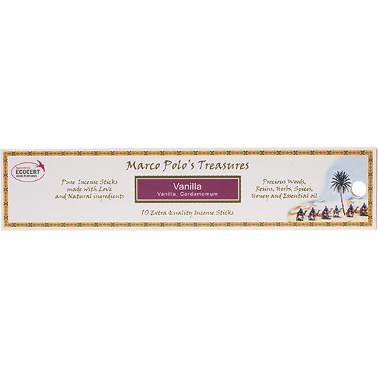 Marco Polo's Treasures Incense Sticks Vanilla 10pk