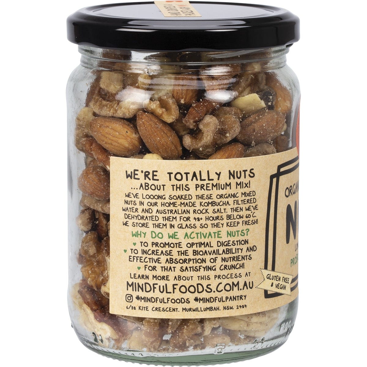 Mindful Foods Mixed Nuts Organic & Activated 225g