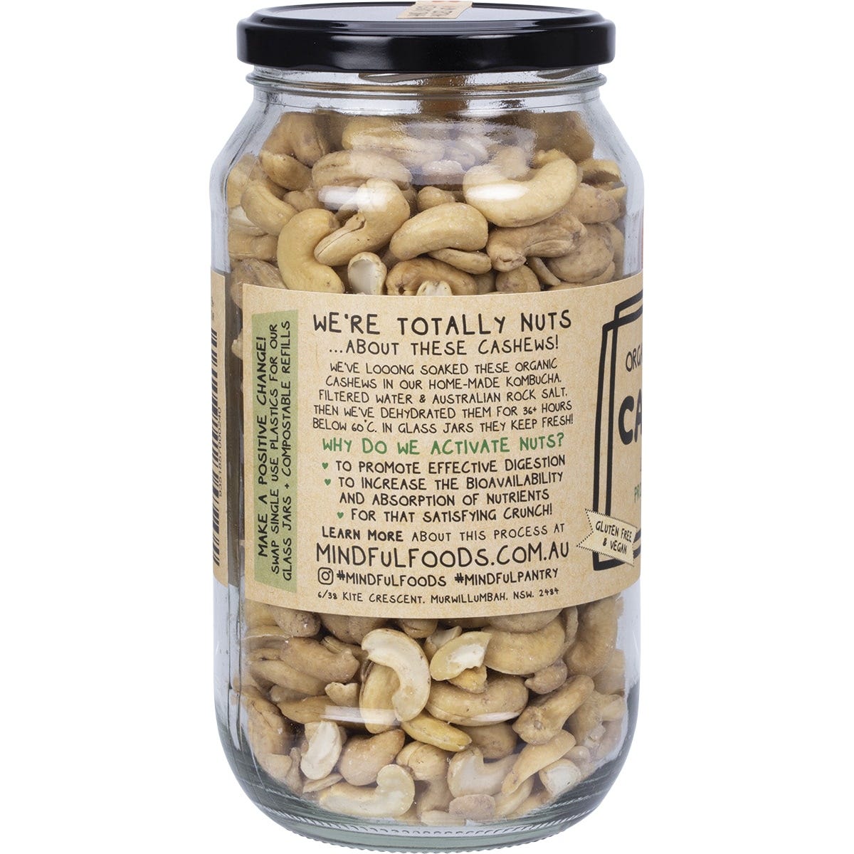 Mindful Foods Cashews Organic & Activated 500g