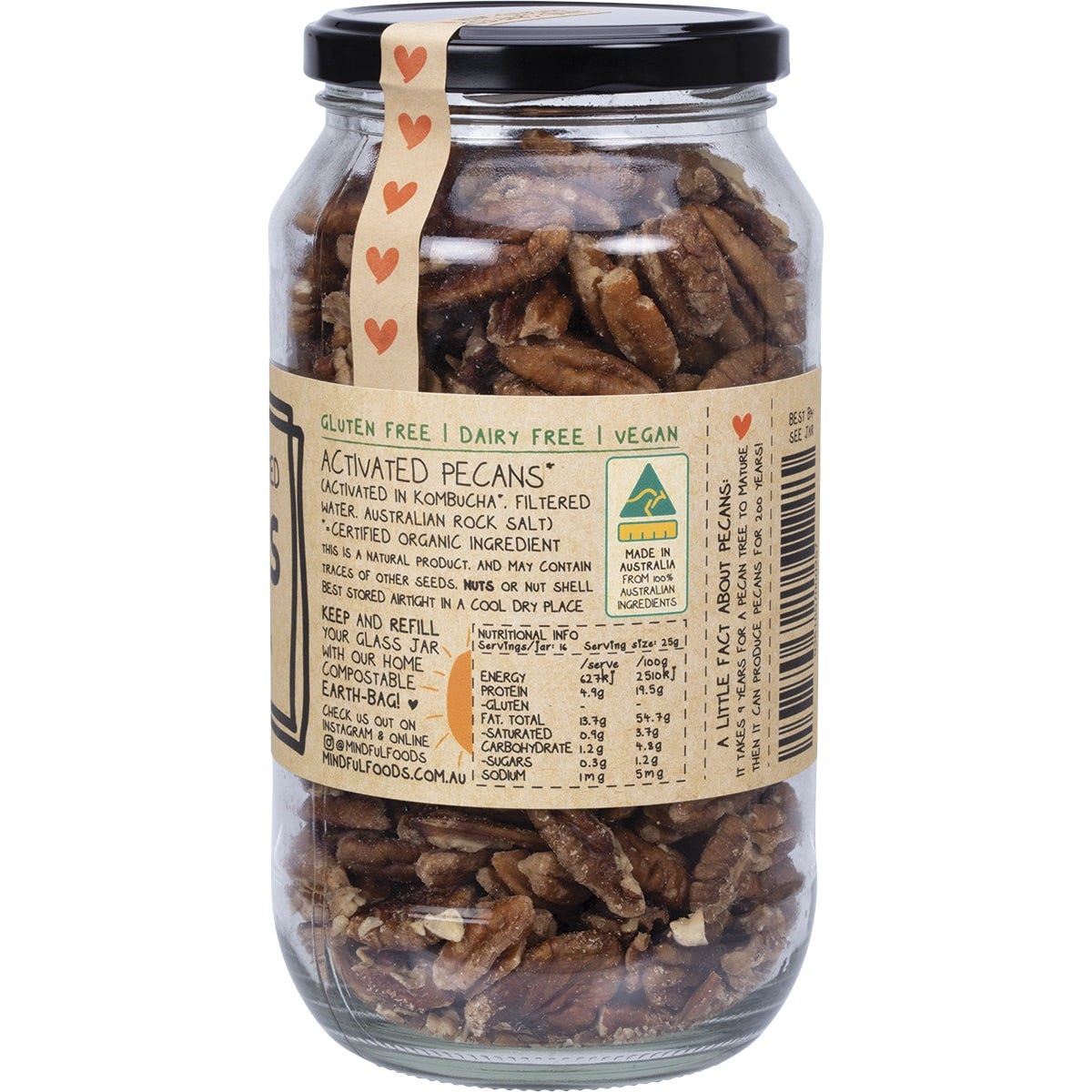 Mindful Foods Pecans Organic & Activated 400g