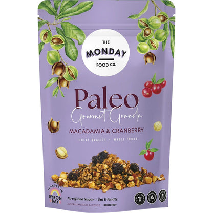 The Monday Food Co. Paleo Gourmet Granola Macadamia & Cranberry 300g