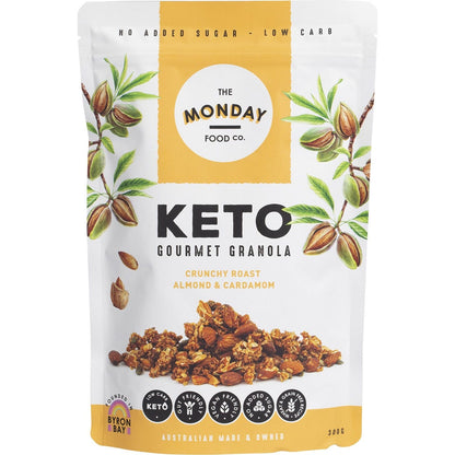 The Monday Food Co. Keto Gourmet Granola Crunchy Roast Almond & Cardamon 300g