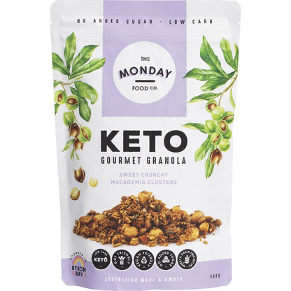 The Monday Food Co. Keto Gourmet Granola Sweet Crunchy Macadamia Clusters 300g